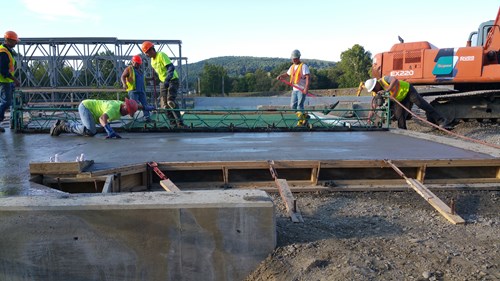Construction in Progress: Approach slabs for the bridge were installed on August 27th.